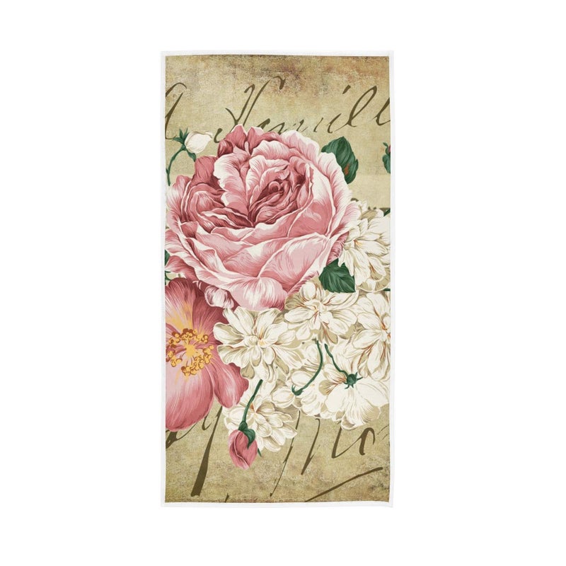 senya Soft Hand Towels, Vintage Rose Floral Highly Absorbent Hand Towels for Bathroom, Hand, Face, Gym - Image 1